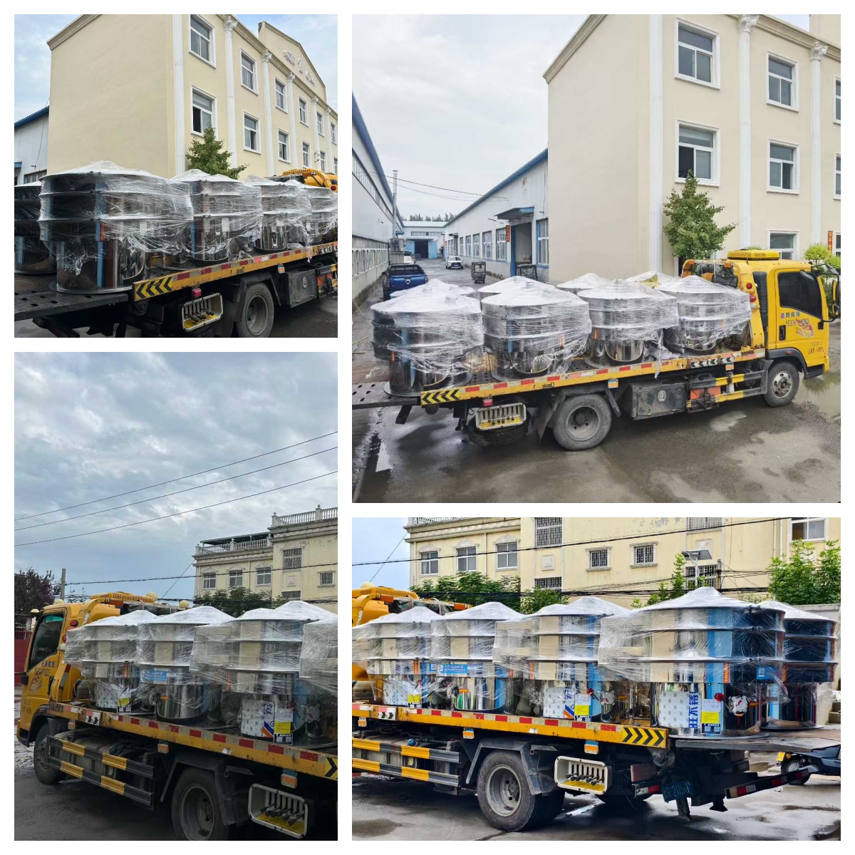 8臺1.2米全不銹鋼旋振篩專車發貨