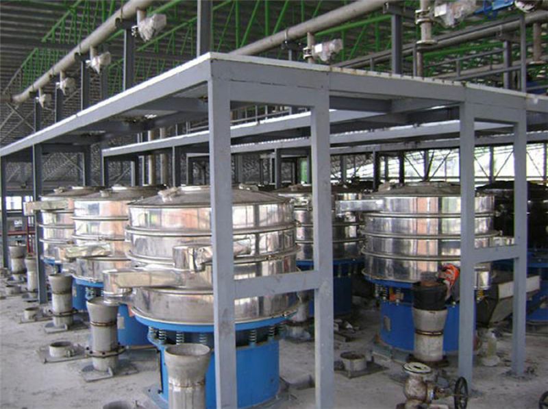 浙江某電池企業10臺3層旋振篩客戶使用設備現場